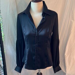 Sleek Black Button-Down Women's Shirt